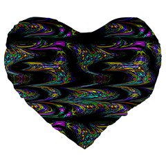 Abstract Art - Adjustable Angle Jagged 2 Large 19  Premium Flano Heart Shape Cushions by EDDArt