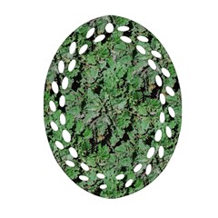 Botanic Camouflage Pattern Ornament (oval Filigree) by dflcprintsclothing