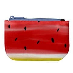 Painted Watermelon Pattern, Fruit Themed Apparel Large Coin Purse by Casemiro