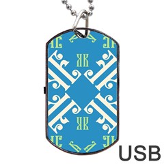 Abstract Pattern Geometric Backgrounds   Dog Tag Usb Flash (two Sides) by Eskimos