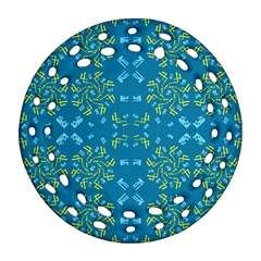 Abstract Pattern Geometric Backgrounds   Round Filigree Ornament (two Sides) by Eskimos