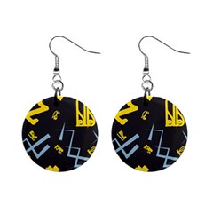 Abstract Pattern Geometric Backgrounds   Mini Button Earrings