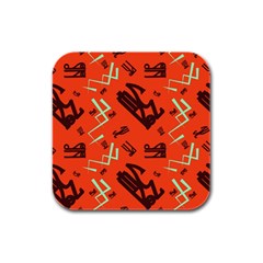 Abstract Pattern Geometric Backgrounds   Rubber Square Coaster (4 Pack) by Eskimos