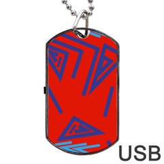 Abstract Pattern Geometric Backgrounds   Dog Tag Usb Flash (one Side) by Eskimos