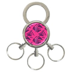 Abstract Pattern Geometric Backgrounds   3-ring Key Chain by Eskimos