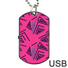 Abstract Pattern Geometric Backgrounds   Dog Tag Usb Flash (two Sides) by Eskimos