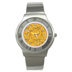 Abstract pattern geometric backgrounds   Stainless Steel Watch