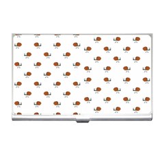 Funny Cartoon Sketchy Snail Drawing Pattern Business Card Holder by dflcprintsclothing