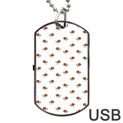 Funny Cartoon Sketchy Snail Drawing Pattern Dog Tag Usb Flash (two Sides) by dflcprintsclothing