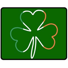 Shamrock Irish Clover St Patrick Fleece Blanket (medium)  by yoursparklingshop