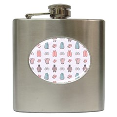 Pattern With Clothes For Newborns Hip Flask (6 Oz) by SychEva