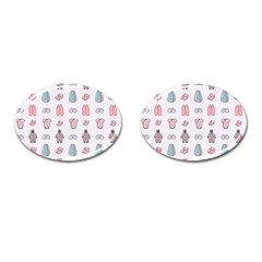 Pattern With Clothes For Newborns Cufflinks (oval) by SychEva