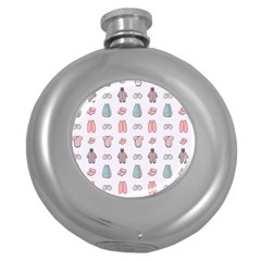 Pattern With Clothes For Newborns Round Hip Flask (5 Oz) by SychEva