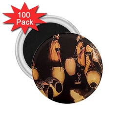 Candombe Drummers Warming Drums 2 25  Magnets (100 Pack)  by dflcprintsclothing