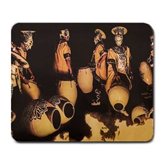 Candombe Drummers Warming Drums Large Mousepads by dflcprintsclothing