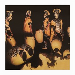 Candombe Drummers Warming Drums Medium Glasses Cloth (2 Sides) by dflcprintsclothing