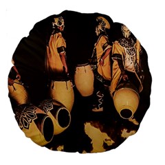 Candombe Drummers Warming Drums Large 18  Premium Round Cushions