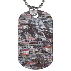 Metsovo Aerial Cityscape, Greece Dog Tag (one Side) by dflcprintsclothing