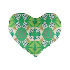 Abstract Pattern Geometric Backgrounds   Standard 16  Premium Flano Heart Shape Cushions by Eskimos