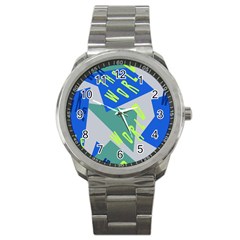 Abstract Pattern Geometric Backgrounds   Sport Metal Watch by Eskimos