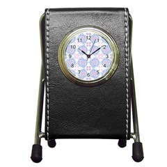 Abstract pattern geometric backgrounds   Pen Holder Desk Clock