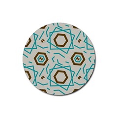 Abstract Pattern Geometric Backgrounds   Rubber Round Coaster (4 Pack)