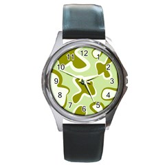 Abstract Pattern Geometric Backgrounds   Round Metal Watch by Eskimos