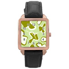 Abstract Pattern Geometric Backgrounds   Rose Gold Leather Watch  by Eskimos