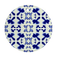 Abstract Pattern Geometric Backgrounds   Round Ornament (two Sides) by Eskimos