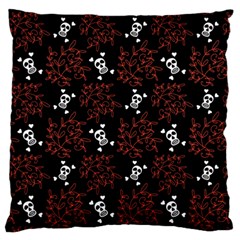 Red Skulls Large Flano Cushion Case (one Side) by Sparkle