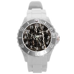 Abstract Light Games 2 Round Plastic Sport Watch (l) by DimitriosArt