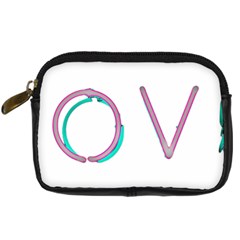 Pop Art Neon Love Sign Digital Camera Leather Case by essentialimage365