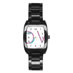 Pop Art Neon Love Sign Stainless Steel Barrel Watch by essentialimage365