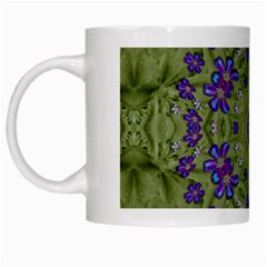 Retro And Tropical Paradise Artwork White Mugs by pepitasart