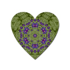 Retro And Tropical Paradise Artwork Heart Magnet by pepitasart