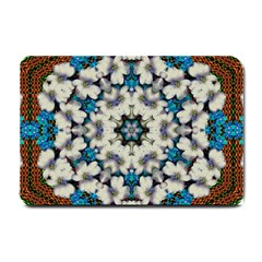 Paradise Flowers And Candle Light Small Doormat  by pepitasart