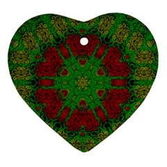 Peacock Lace So Tropical Ornament (heart) by pepitasart