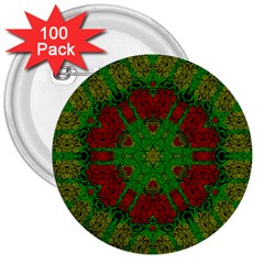 Peacock Lace So Tropical 3  Buttons (100 Pack)  by pepitasart
