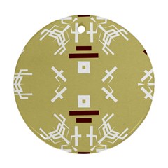 Abstract Pattern Geometric Backgrounds   Round Ornament (two Sides) by Eskimos