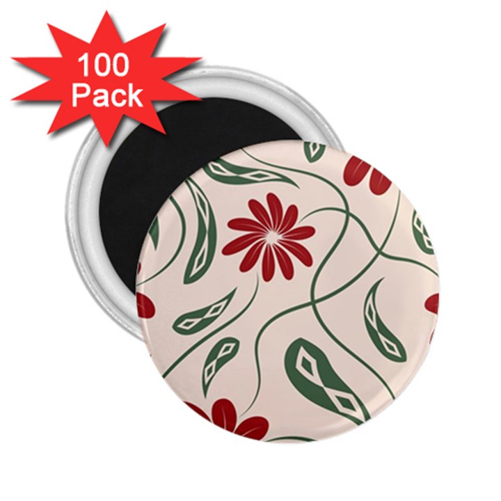  Folk flowers floral art print Flowers abstract art  2.25  Magnets (100 pack) 