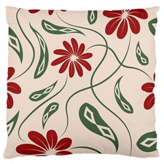  Folk Flowers Floral Art Print Flowers Abstract Art  Large Cushion Case (one Side) by Eskimos