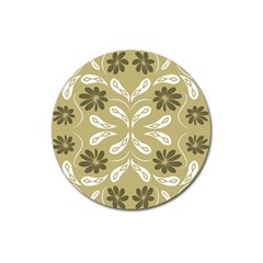 Folk Flowers Print Floral Pattern Ethnic Art Magnet 3  (round) by Eskimos