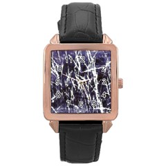 Abstract Light Games 5 Rose Gold Leather Watch  by DimitriosArt