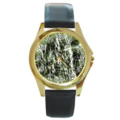 Abstract Light Games 6 Round Gold Metal Watch by DimitriosArt