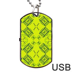 Abstract Pattern Geometric Backgrounds   Dog Tag Usb Flash (one Side) by Eskimos