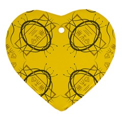 Abstract Pattern Geometric Backgrounds   Heart Ornament (two Sides) by Eskimos