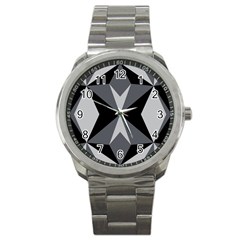 Abstract Pattern Geometric Backgrounds   Sport Metal Watch by Eskimos