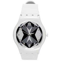 Abstract Pattern Geometric Backgrounds   Round Plastic Sport Watch (m) by Eskimos