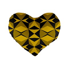 Abstract Pattern Geometric Backgrounds   Standard 16  Premium Flano Heart Shape Cushions by Eskimos