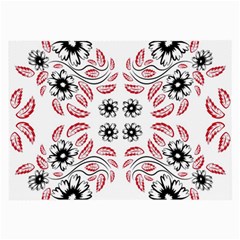 Folk Flowers Print Floral Pattern Ethnic Art Large Glasses Cloth (2 Sides) by Eskimos